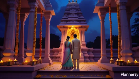 Couple in Temple seeking blessing for their marriage wish fulfilment 2 Plannersy