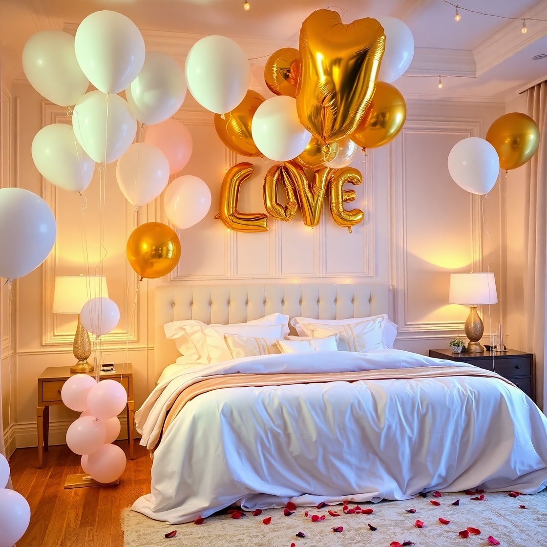 Golden & White Gatsby Anniversary Décor with Cake - Image 3