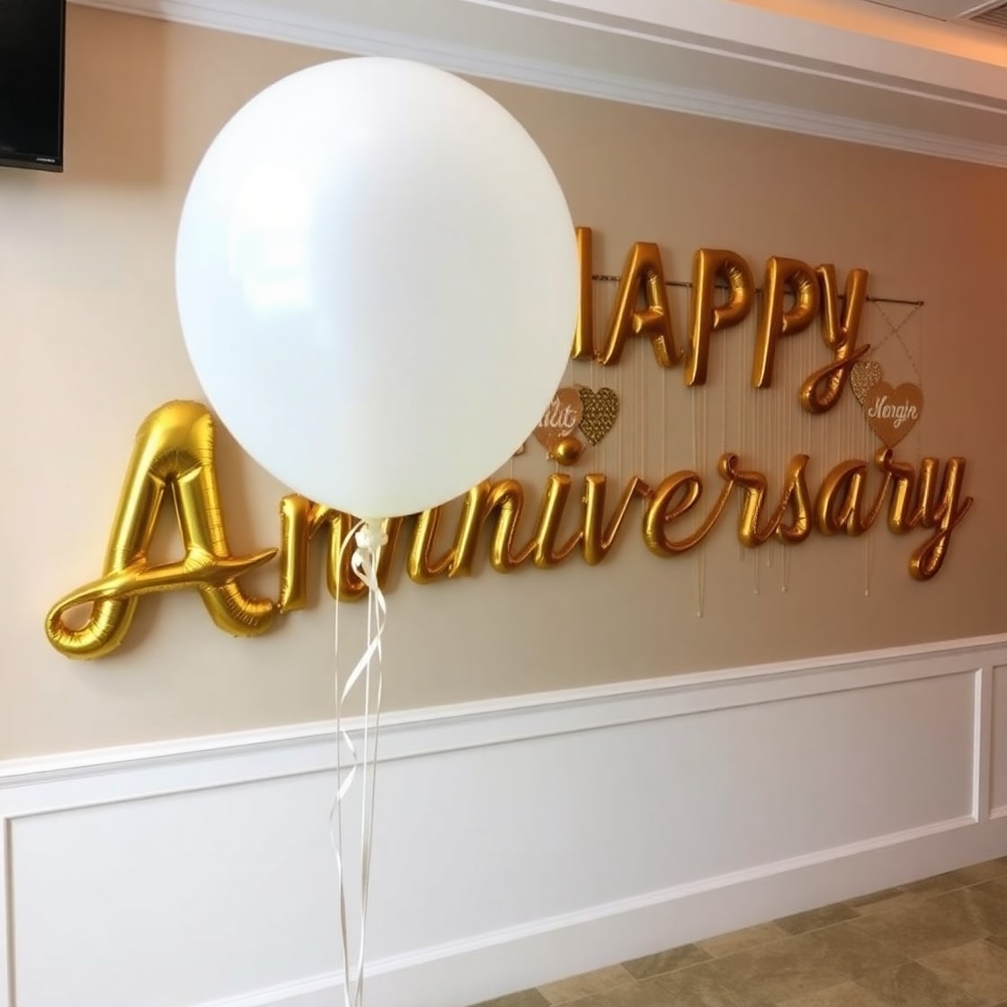 Golden & White Gatsby Anniversary Décor with Cake - Image 6