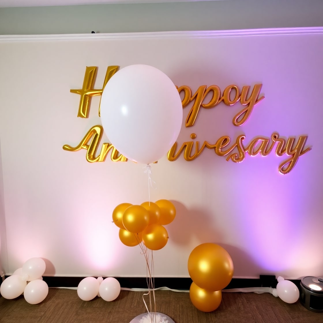 Golden & White Gatsby Anniversary Décor with Cake - Image 7