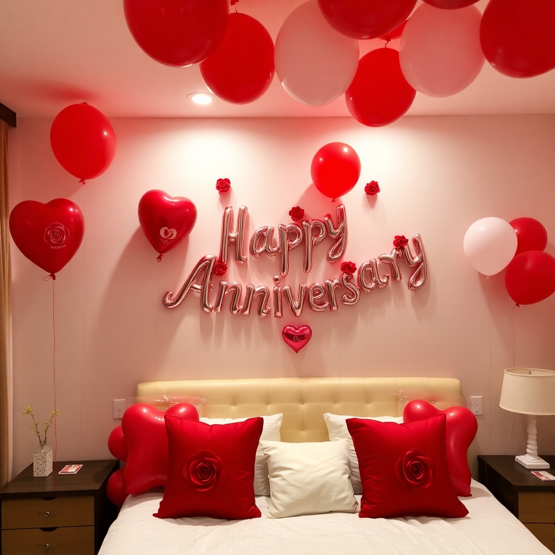 Valentine-Inspired Anniversary Décor with Red Velvet Cake - Image 5
