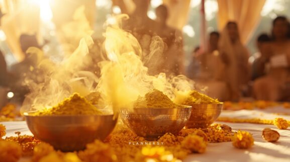 Haldi Ceremony Instagram Captions Featured Image for Plannersy Blog