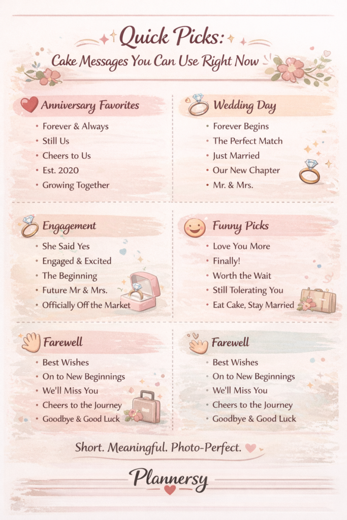 quick cake messages that you can use right now - Plannersy wedding celebrations blogs